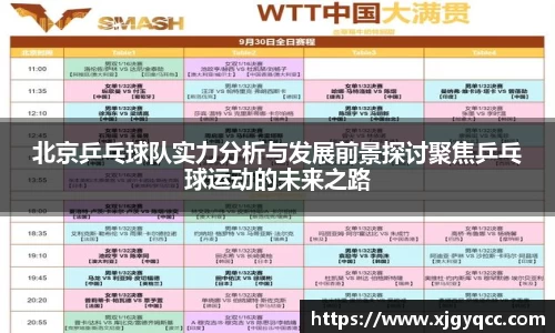 北京乒乓球队实力分析与发展前景探讨聚焦乒乓球运动的未来之路